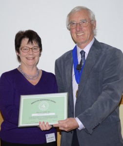 Lynn Lambeth receiving here APAGB from John Hodge