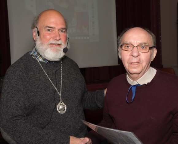 Clifford Derricutt presented with his APAGB by Leo Rich